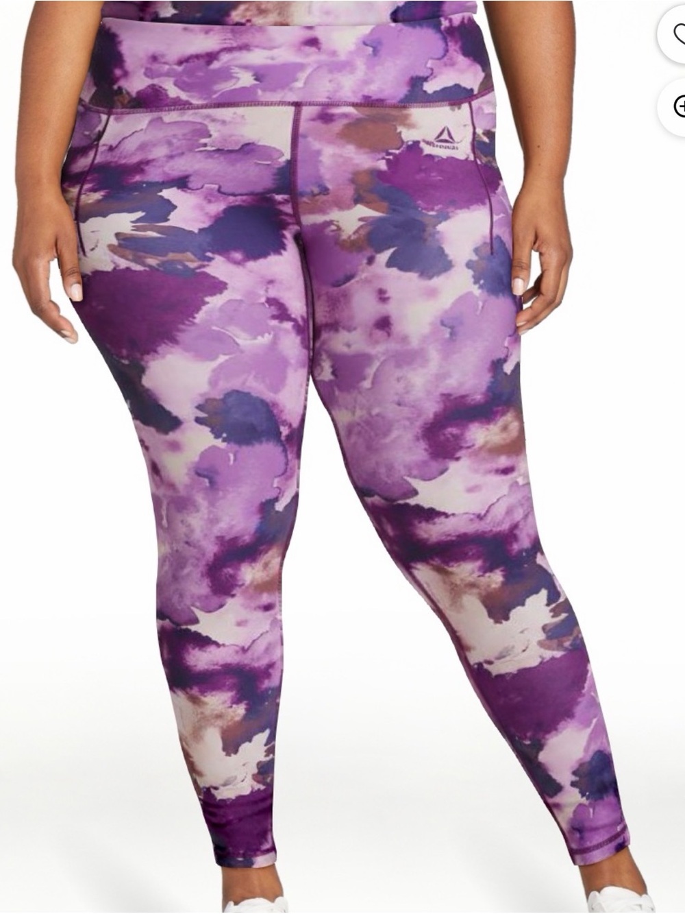 Reebok Purple Watercolor Plus-Size Leggings